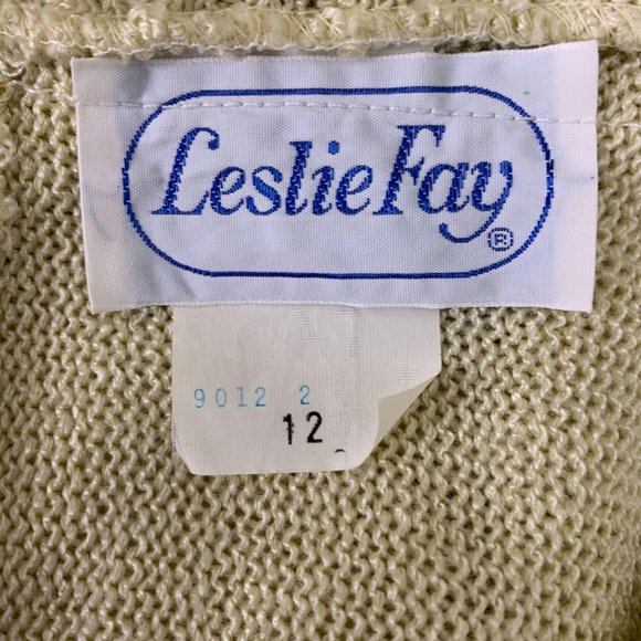 Leslie Fay 12 Vintage Sweater Lace Back - Picture 5 of 5